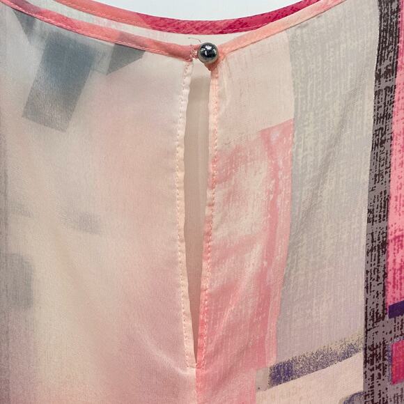 WHBM Fields of Color 2-Piece Blouse XS Semi-Sheer Layered Pink Top - Picture 5 of 15